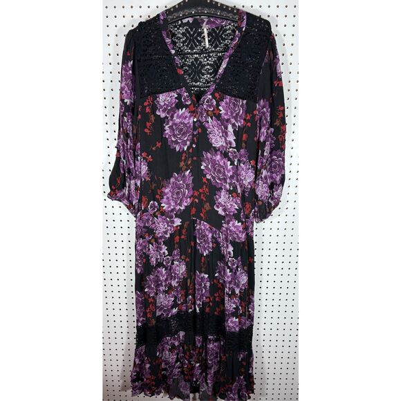 Free People Dresses & Skirts - Free People floral lace maxi dress size L